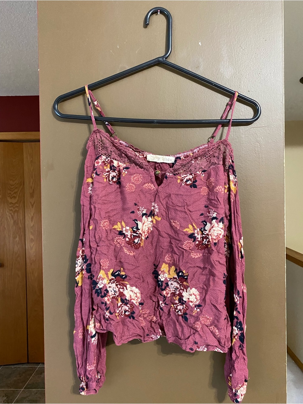 Rewind Dusty Rose Floral Cold-Shoulder Tunic